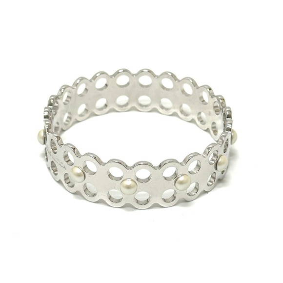 LOUIS VUITTON M66667 High and Seek Bangle Bracelet Metal Women's Silver Like New